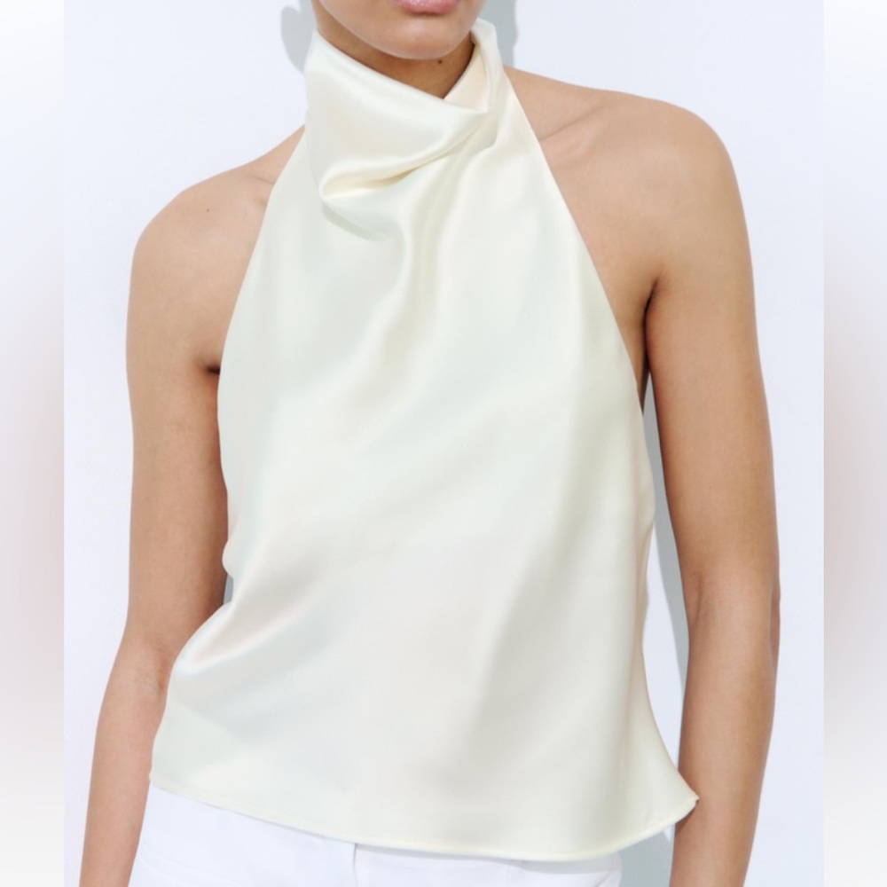 Zara Satin Halter Top